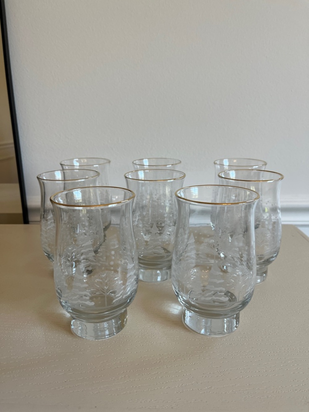Vintage Tulip-shaped Libby’s Arby’s Glass Tumblers, Set of 8